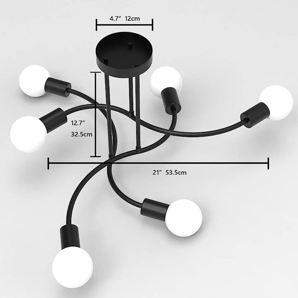 YORN KUNG Sputnik Chandelier Light Fixture ❇ 6-Light ❇ NEW IN BOX!! - Picture 3 of 12